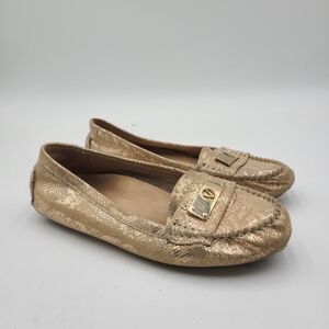 B1 Vionic Larrun Loafers Flats Shoes Womens Size 9 Gold Snakeskin Slip On